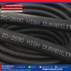 พิมพ์โค้ดสีขาวบนท่อร้อยสายไฟ (Conduit) สีดำด้วยเครื่องพิมพ์ CIJ Videojet 1880 C
